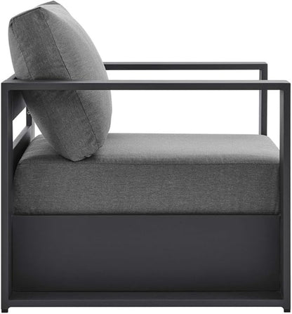 Modway Tahoe Aluminum Outdoor Patio Armchair in Gray Charcoal