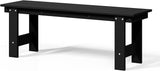 WestinTrends Ashore Outdoor HDPE 48" Modern Backless Patio Bench, Black - Photo 6