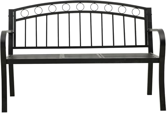 Patio Bench with a Table, Outdoor Garden Benches, Chairs with Armrests for Park, Yard, Porch, Lawn, Balcony, Backyard - Photo 4