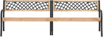 Patio Benches Twin Patio Bench 93.7" Chinese Fir Wood,Durable Wooden Patio Bench for Gardens and Outdoor Spaces Outdoor Furniture & Accessories