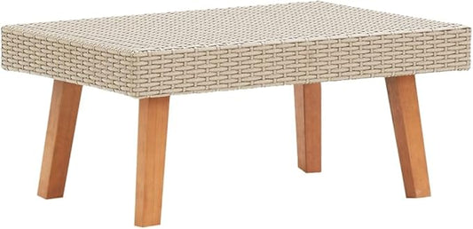 Classic, Simple, PracticalFashion, Trend, Garden Coffee Table Poly Rattan Outdoor Terrace Side Sofa,Patio Coffee Table Poly Rattan Beige