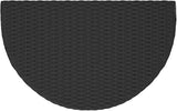 Modern Rectangular Garden Table Black Poly Rattan Medium Durable Outdoor Indoor Table with Powder-Coated Steel Frame - Photo 7