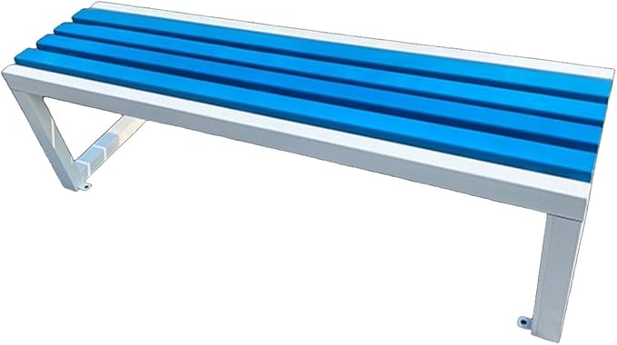 Park Bench All-Weather Outdoor Benches Metal Frame Wooden Seating Garden Bench 860 lbs Capacity 2-3 Person Chair Furniture for Patio, Balconies, Lawn, Yard, Schools(Blue,47inch)