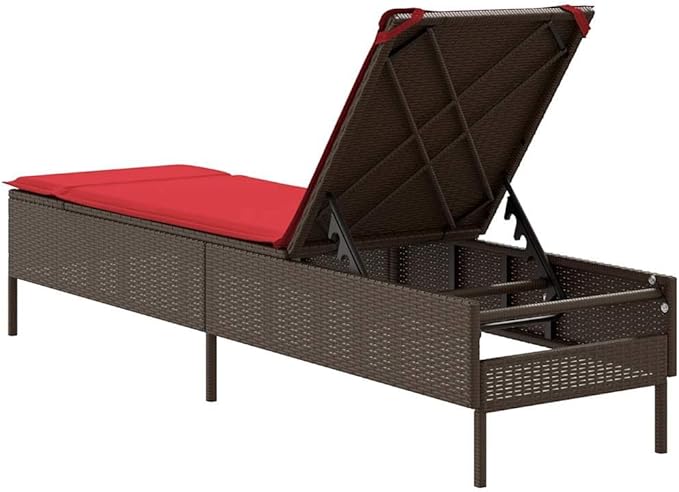 Patio Sun Lounger with Adjustable Backrest, Outdoor Chaise Lounge Chair with Removable Cushion - Photo 6