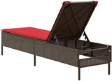 Patio Sun Lounger with Adjustable Backrest, Outdoor Chaise Lounge Chair with Removable Cushion - Photo 6