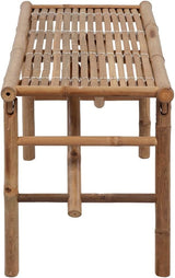Folding Garden Bench with Bamboo Frame and Polyester Cushion 46.5 in, Weather-Resistant Outdoor Seating for Patio - Photo 4