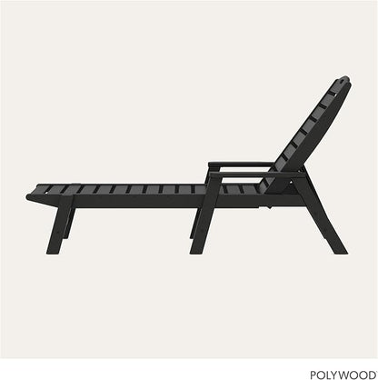 POLYWOOD NCC2280MA-P Nautical Arms Chaise, Black