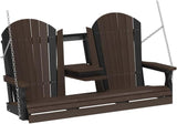 LuxCraft 5' Adirondack Hanging Front Porch Swing with Flip Down Console, Seats Up to 3 - Photo 1