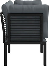 Corner Chair Black Dark Grey Modular Design Durable Construction Outdoor Furniture Weather Resistant Cushions Compact - Photo 4