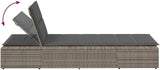 Single Grey PE Rattan Outdoor Chaise Lounge with 3-Position Adjustable Cushioned Backrest - Photo 9