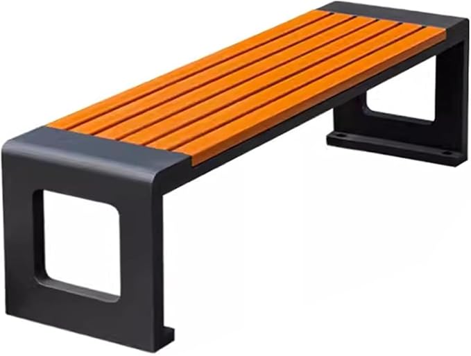 Outdoor Garden Bench, Metal Bench with Slatted Seat, Bench Park, Patio Bench, Backless Bench for Yard, Lawn, Porch(Black,120cm/47.2in)
