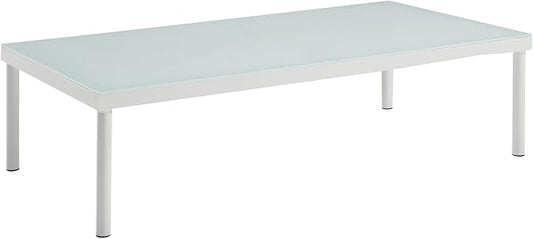 Modway EEI-2605-WHI Harmony Patio Aluminum Coffee Table Outdoor Furniture, White