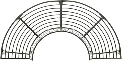 Half-Round Tree Bench, Outdoor Steel Wrap Around Bench for Garden, 63 Inch Semi-Circular Park Bench Seating for 3 Adults, Silver Grey Metal Patio Furniture