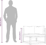 vidaXL Outdoor Solid Acacia Wood Sectional Corner Sofa with Cream White Cushions, Customizable Configurations - Photo 3
