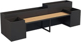 Outdoor Park Planter Bench Outdoor Patio Flower Box Seating Set Large Metal Black Garden Bench with Raised Planter - Photo 1