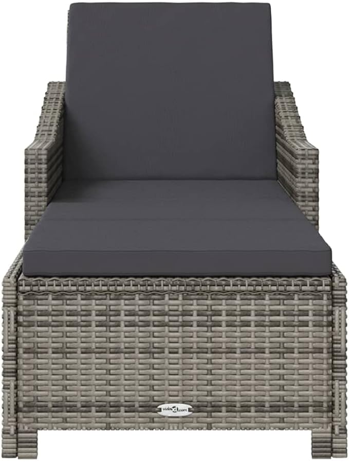 vidaXL Patio Lounge Chair, Outdoor Chaise Lounge Chair with Backrest, Sunlounger with Cushion, Sunbed for Backyard - Photo 7