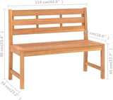 Patio Bench 44.9" Solid Teak Wood Patio Furniture, Outdoor Seating - Photo 2