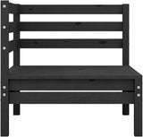 4-Piece Patio Lounge Set Solid Pinewood Black Outdoor Furniture Set with Modular Design for Garden Balcony Porch - Photo 4