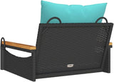 Patio Swing Bench Black Outdoor Garden Furniture with Plush Cushions, Sturdy and Comfy for Relaxing on Balcony - Photo 7