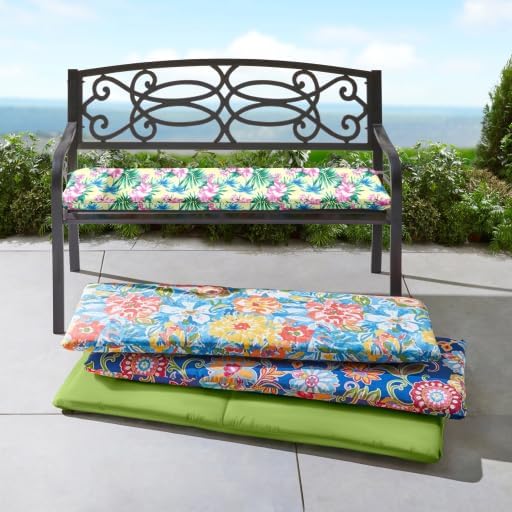 BrylaneHome Bench Cushion - 48" L x 18" W x 3" H - Patio & Outdoor - Water, Stain & Fade Resistant - Poppy Blue - Photo 2