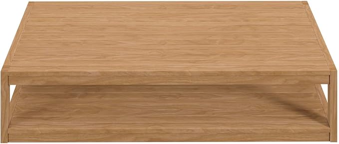 Modway Carlsbad Teak Wood Coffee Table, Natural