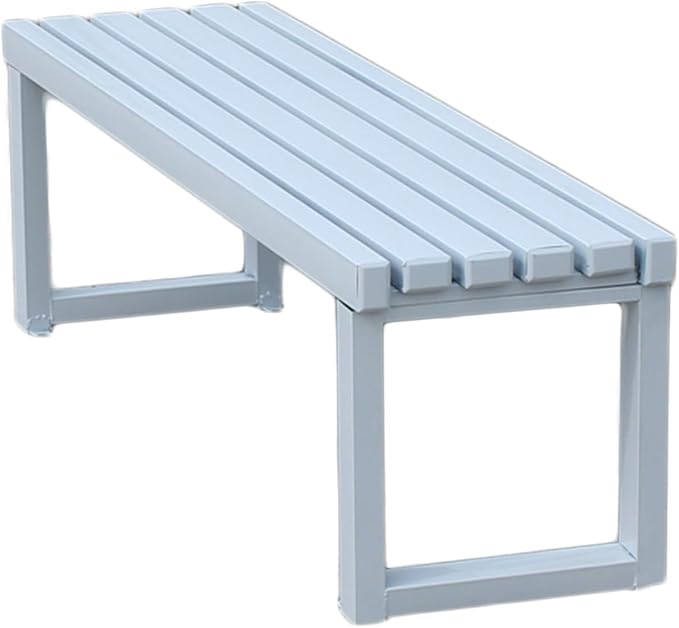 Patio Bench, Metal Steel Outdoor Bench, Weatherproof Metal Bench, for Garden, Patio, Porch, Entryway, 660 Lb Capacity(White,100cm/39in)