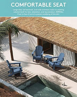 SERWALL Foldable Adirondack Chair Set of 2 for Patio Garden Outdoors Fire Pit-Blue - Photo 5