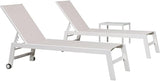 PURPLE LEAF Patio Lounge Chair 2 Pieces White Aluminum Outdoor Chaise Lounge for Pool Backyard Beach with Wheels and - Photo 9