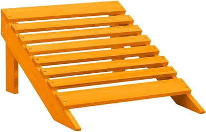 Patio Adirondack Chair with Ottoman Solid Fir Wood Orange Outdoor Furniture Comfortable Lounge Chair for Garden, Patio, Deck and Backyard