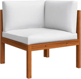 10 Piece Acacia Wood Garden Lounge Set with Weather-Resistant Cushions, Modular Outdoor Patio Furniture for 9 People - Photo 5