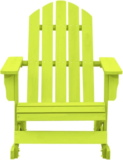 Adirondack Outdoor Rocking Chair 36 x 27.6 x 36.2 in Solid Fir Wood Green Patio Glider for Garden Balcony Deck