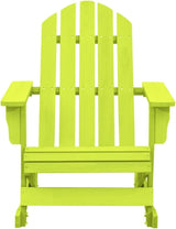Patio Adirondack Rocking Chair Solid Fir Wood Green, Patio Dining Chairs, Bar Stools - Photo 3