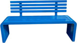 Outdoor Metal Garden Bench, 660lb Capacity, Stylish Patio Seating for Entryway, Yard, Park, Durable Blue Finish - Photo 1