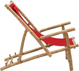 Deck Chair Bamboo and Canvas, Outdoor Patio Furniture, Balcony Chairs, Lounge Chairs, Beach Lounge Chair Outdoor - Photo 4