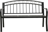 Garden Bench Outdoor Bench Patio Bench Cushions for Outdoor, Park, Yard, Entryway, Iron Metal Frame Furniture - Photo 4