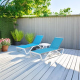 Kozyard Outdoor Chaise Lounge Chair, Full Flat Adjustable Patio Lounger with Aluminum Frame & Resin Legs - Photo 5