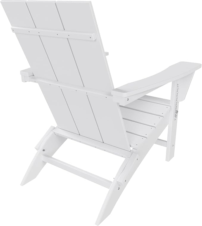 WestinTrends Ashore Modern Outdoor Folding Adirondack Chair (Set of 4), White
