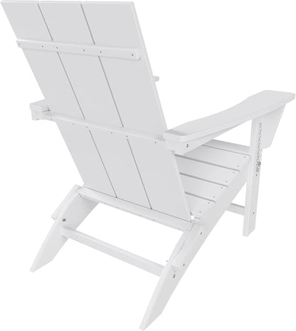 WestinTrends Ashore Modern Outdoor Folding Adirondack Chair (Set of 4), White