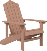 Brown HDPE Adirondack Chair Set with Side Table, 2 Chairs and Matching Table for Outdoor Patio Garden - Photo 4