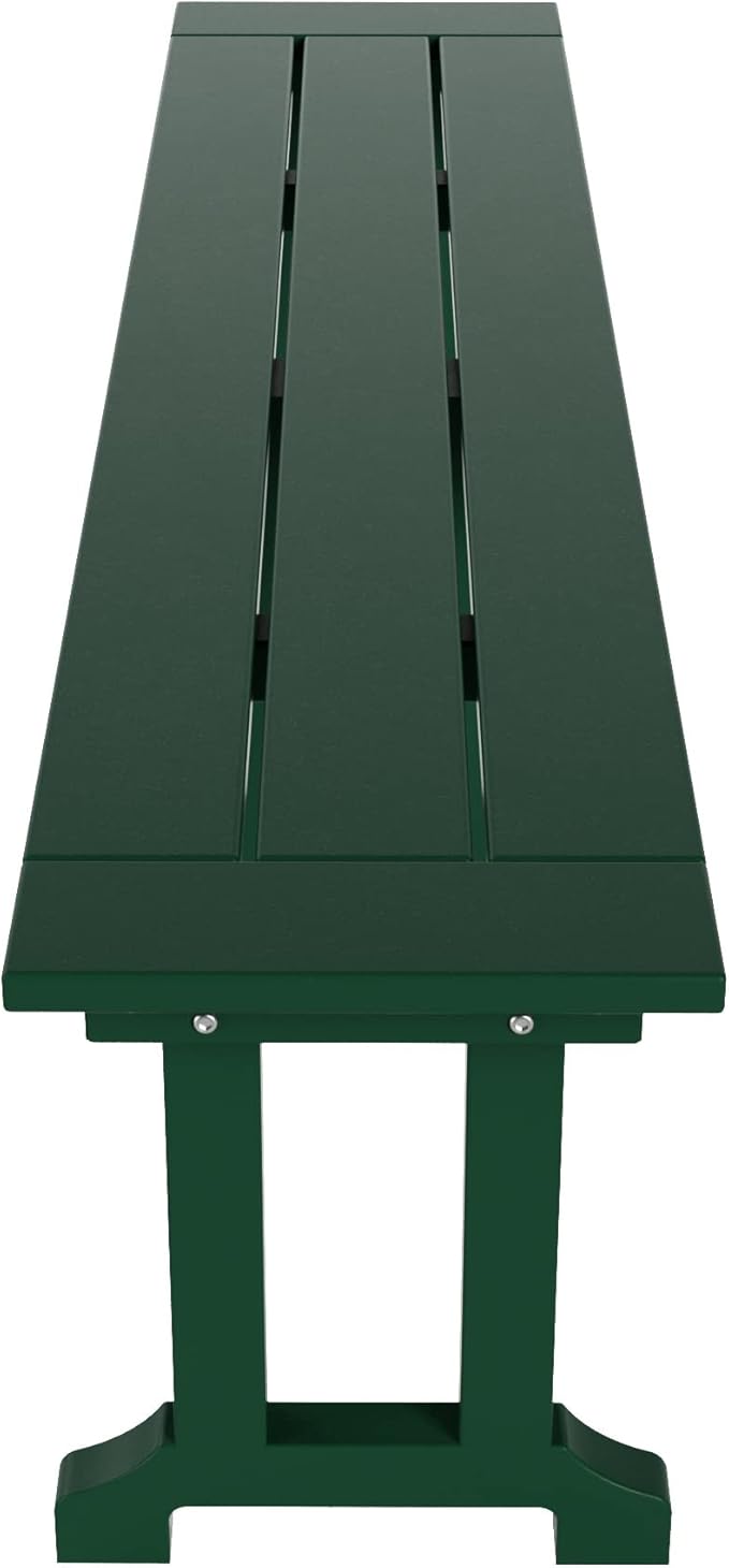 WO WESTIN OUTDOOR HDPE Laguna Trestle 65" Bench,Dark Green