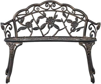 TTY Store Patio Garden Bench Park Bench Loveseats for Outdoor Porch, Patio, Lawn, Balcony, Backyard and Indoor Metal Material Bench