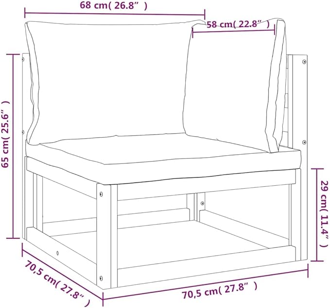 Green Acacia Wood Outdoor Modular Corner Sofa Unit for Patio, Balcony, and Garden Seating Areas