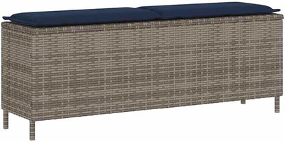 Patio Bench with Cushion Gray 43.3"x11.8"x15.9" Poly Rattan,Poly Rattan Outdoor Garden Bench with Comfortable Cushion Durable Weatherproof Sofa for Yard or Patio Patio Furniture