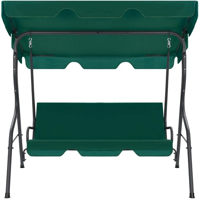 3-Seater Garden Swing Bench with Canopy, Heavy-Duty Outdoor Porch Swing Chair, Powder-Coated Steel Frame - Photo 2
