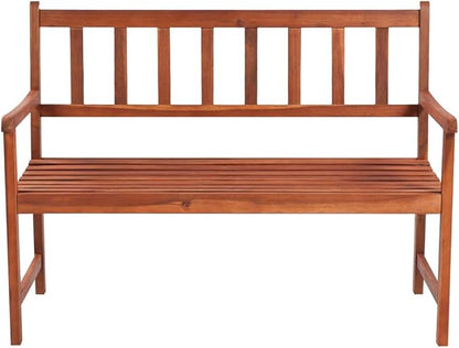 Garden Benches,Ergonomically Designed Outdoor Benches,All Weather Patio Chair,for Porch Lawn Backyard Park,Patio Bench with Cushion 47.2" Solid Acacia Wood