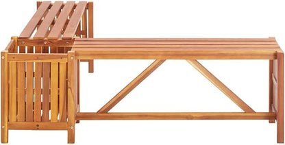 vidaXL 46.1 X 46.1 X 15.7 Solid Acacia Wood Garden Bench in Brown