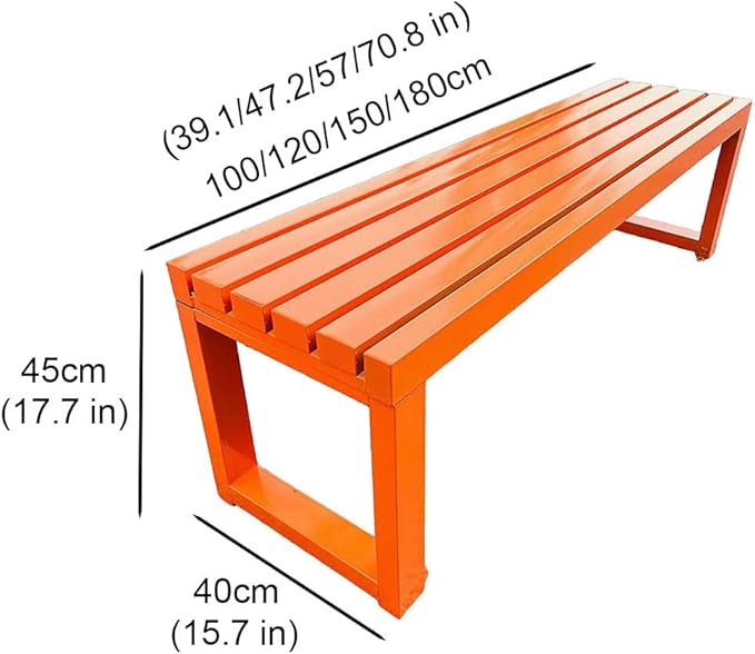 Outdoor Bench,Garden Bench,Stable Metal Legs,2 Seater Patio Benches 880lb Capacity,Park Furniture Seating for Backyard Balcony Lawn Front Porch(Blue,39.3 Inch)
