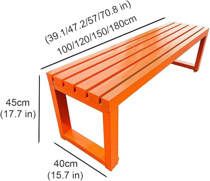 Outdoor Bench,Garden Bench,Stable Metal Legs,2 Seater Patio Benches 880lb Capacity,Park Furniture Seating for Backyard Balcony Lawn Front Porch(Yellow,71 Inch)