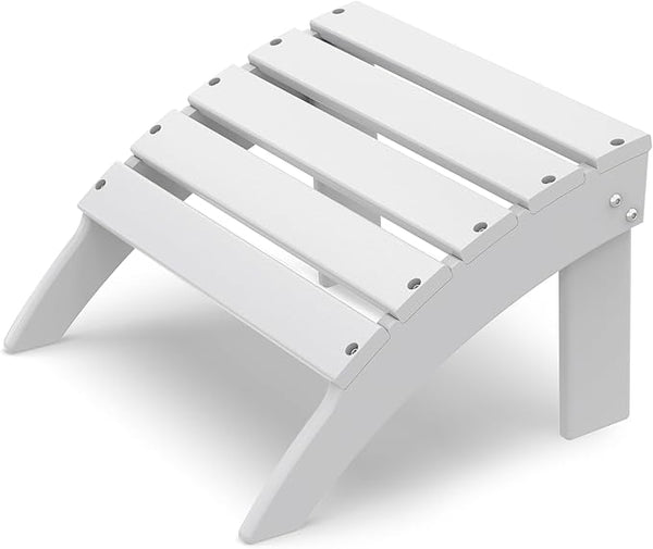 IVY&LANE Outdoor Adirondack Ottoman | Folding | HDPE | White | All Weather - Photo 1