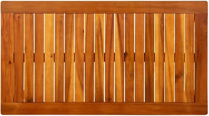 35.4x19.7x14.2 in Outdoor Coffee Table Solid Acacia Wood Rectangle Natural Brown Finish Low-Maintenance Patio Garden - Photo 5
